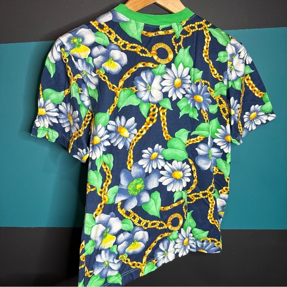 Vintage Celine Navy and Gold Chain Print Top size 40 - Picture 4 of 10